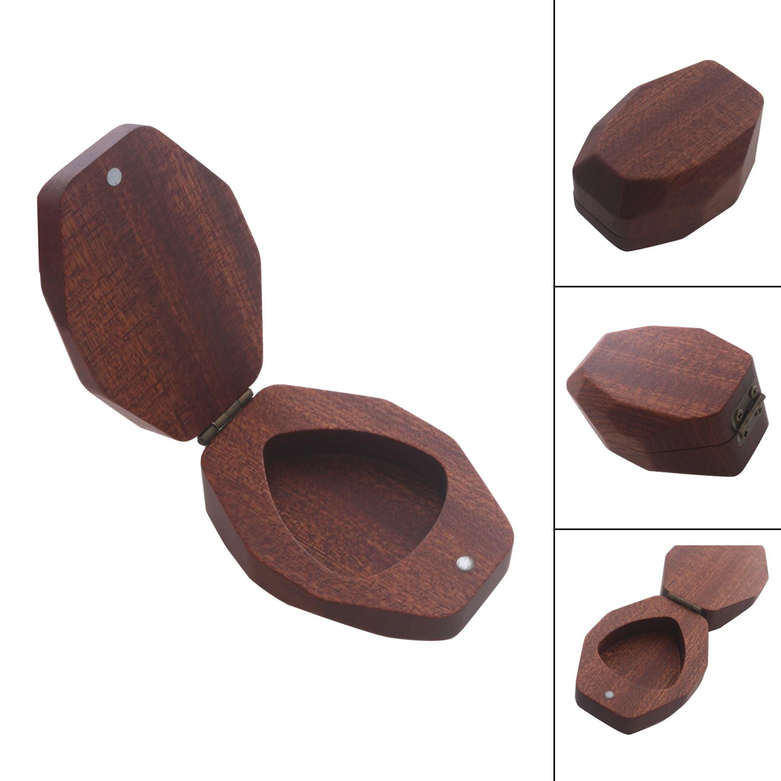 

Diamond Shaped Plectrums Case Guitar Bass Box Musical Instrument Guitar Picks Holder with 3 Pack Wood Guitar Picks Set B