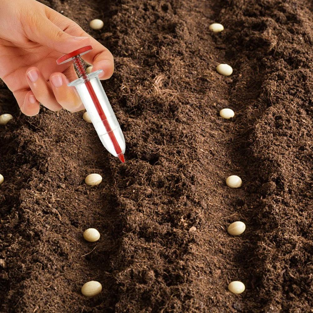 Syringe Seeder Mini Sowing Seed Dispenser Plastic Manual Sower Seed Spreader Handheld Seed Planter Plant Seed Sower for Garden