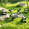 Panda Martial Arts Figurine Set With Pvc Material For Office Desk Decor And Projects