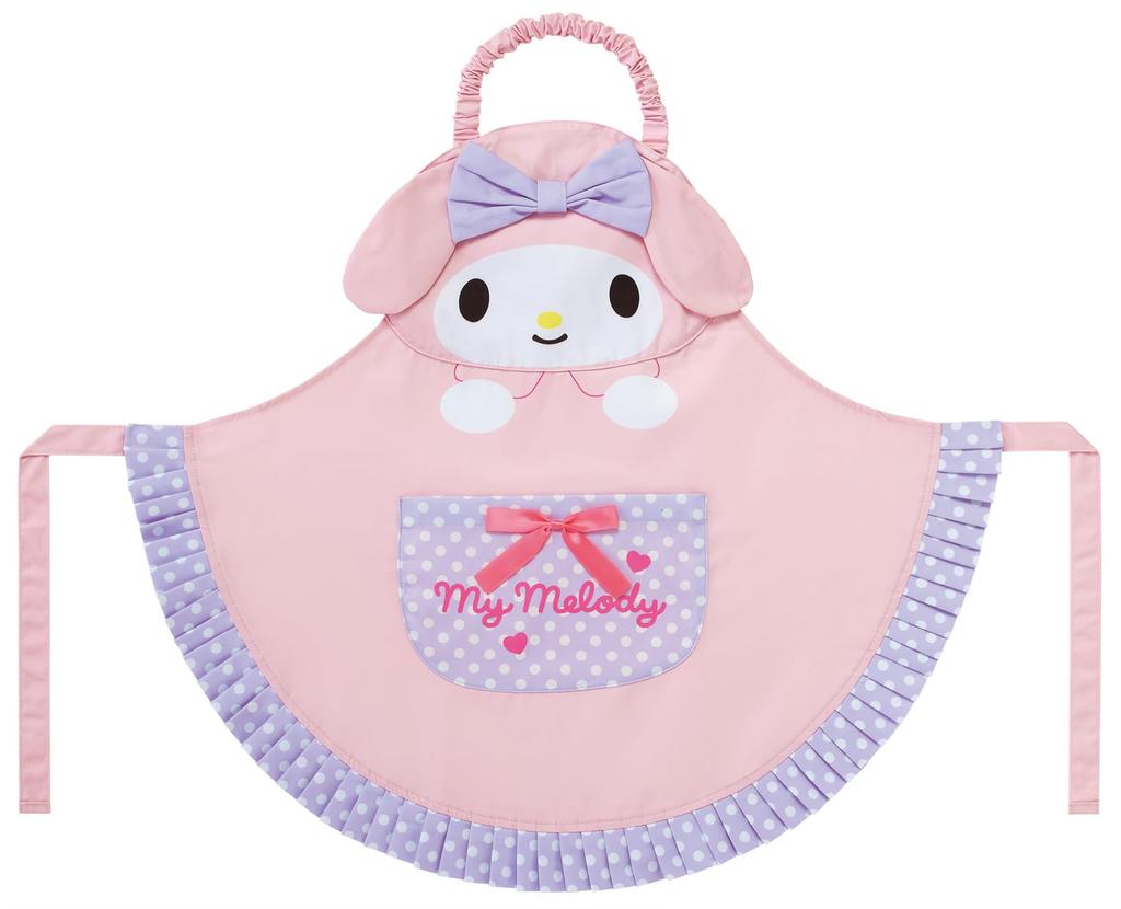 Skater Apron and Scarf Set for with Name Sanrio My Kids, 110-130cm, Tag, Melody, Girls, KNE1-A