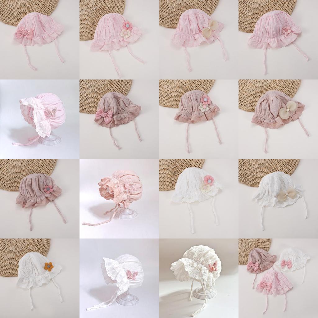 Baby Girl Sun Hat With Butterfly Bow Cotton Sunshade For Spring And Summer