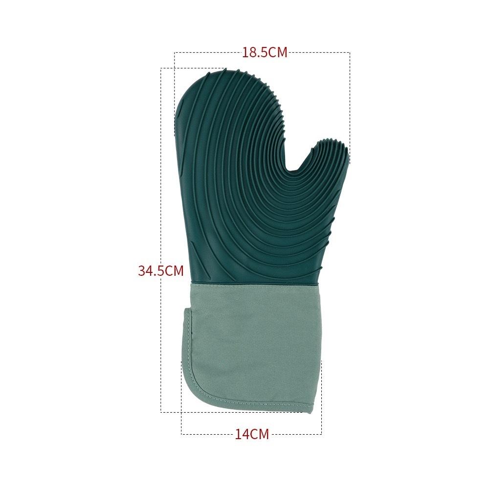 Silikon-Ofenhandschuhe zur Hitzedämmung, geeignet zum Kochen, Backen und Grillen, verlängertes Modell, BPA-frei, leicht zu reinigen, flexib