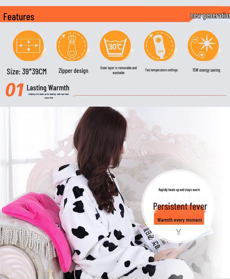 Elektrický ohřívač nohou a vyhřívaný sedák - Kompaktní vyhřívací podložka a horký obklad pro ženy