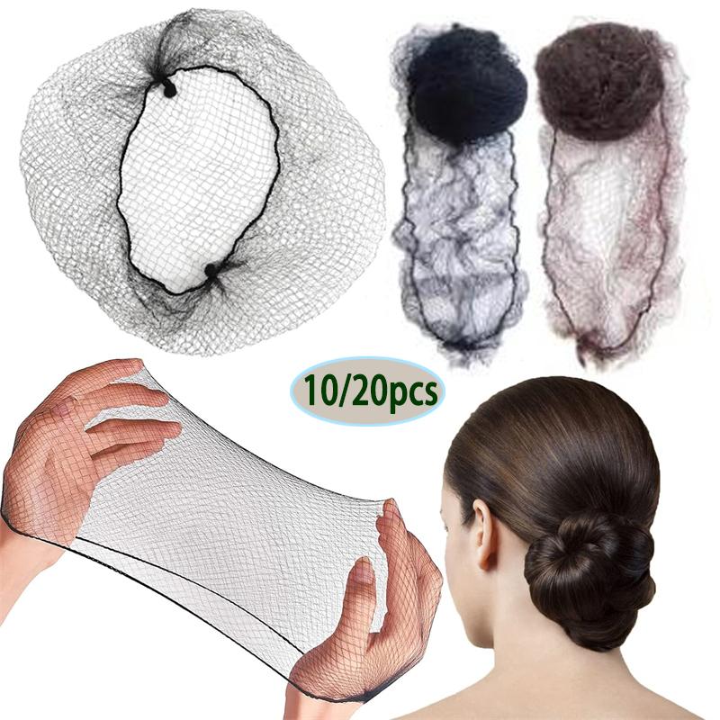 Hair Net 20/10Pcs Hair Nets Elasticity Invisible Elastic Mesh for Food Service, Ballet Bun, Sleeping, Women and Wig
