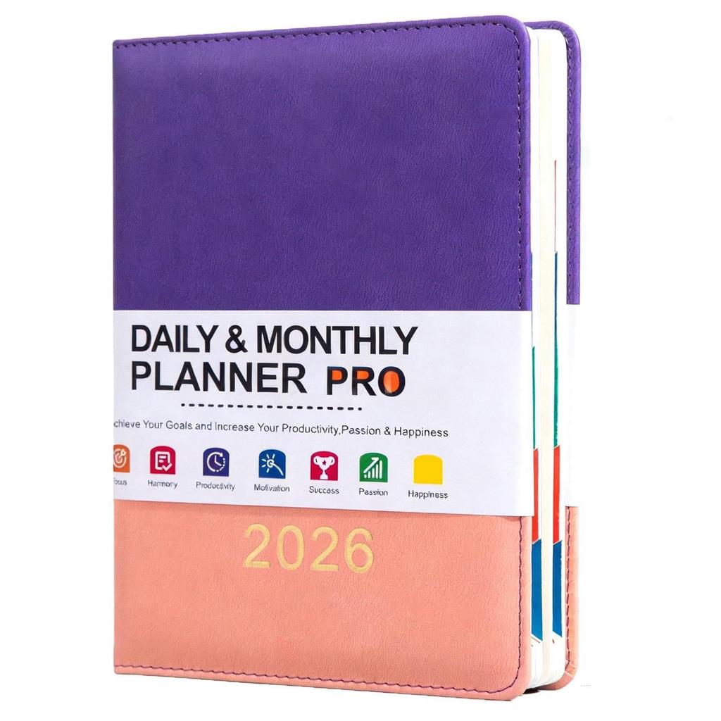 A5 English Planner Notebook 2026 Calendar Yearly Monthly Weekly Pages for Office Efficiency School and Daily Planning