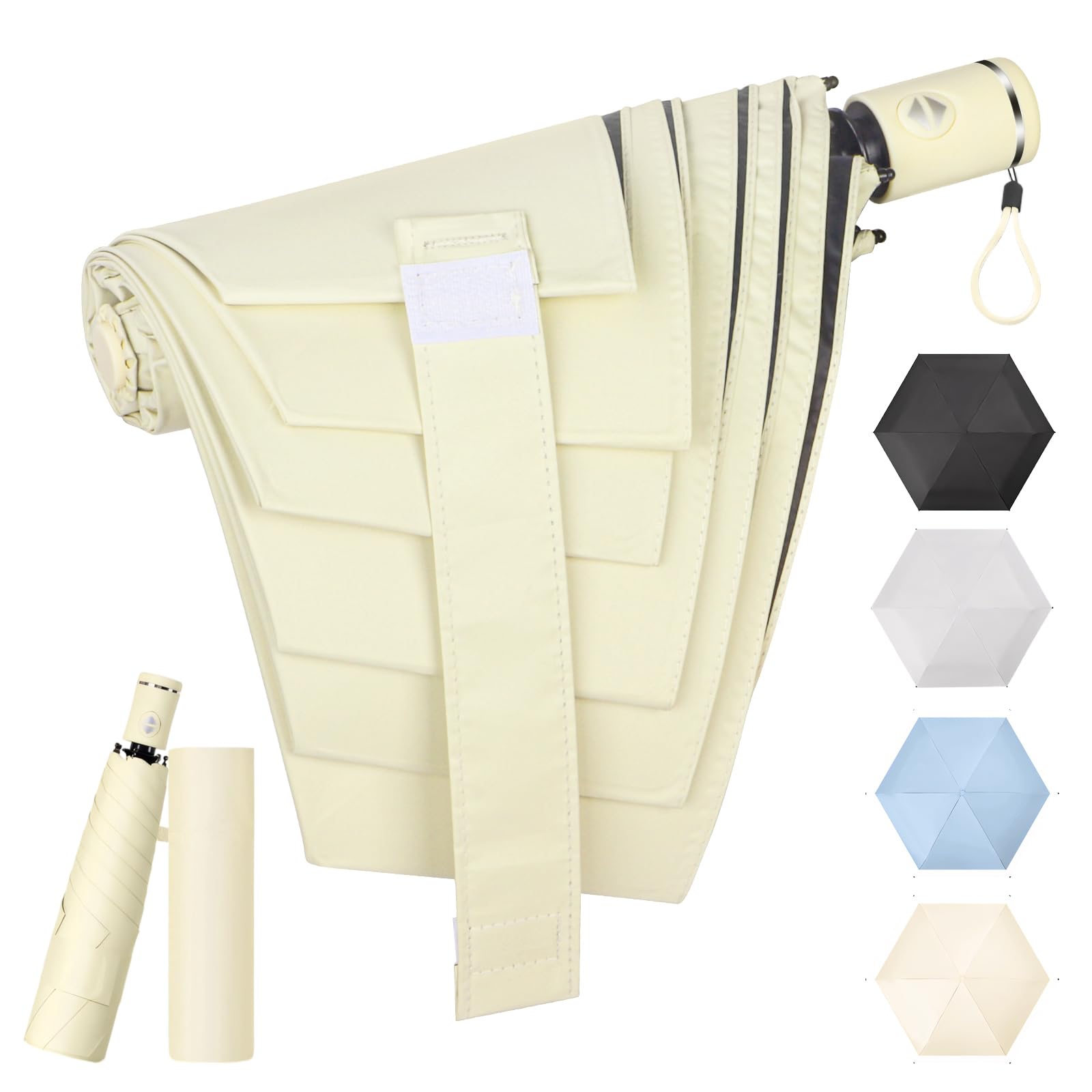 

SEMTIM в 1 Форма Памяти Складной Защита от УФ Полный Свет Автоматический Подходит для Дождя или Большого 92см Солнца УФ Складной Зонт для Мужчин и Женщин [Складывается] бежевый