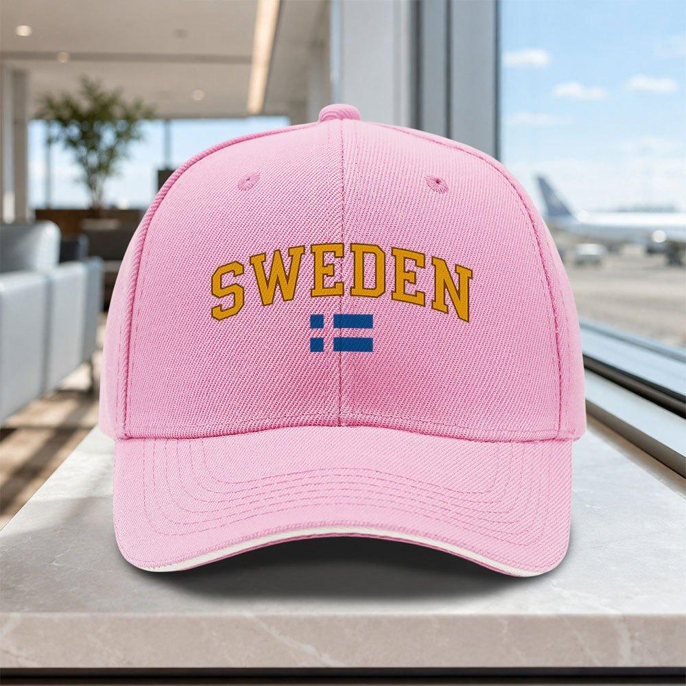 Swedish Flag Baseball Cap  Adjustable Unisex Hat with Swedish Flag Print Lightweight Outdoor Wedding Party Gift