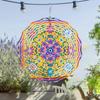 10 Inch Metal Mandala Wind Spinner Outdoor Garden Decor Multi Color Floral Hanging Art for Patio Balcony Courtyard No Battery Needed