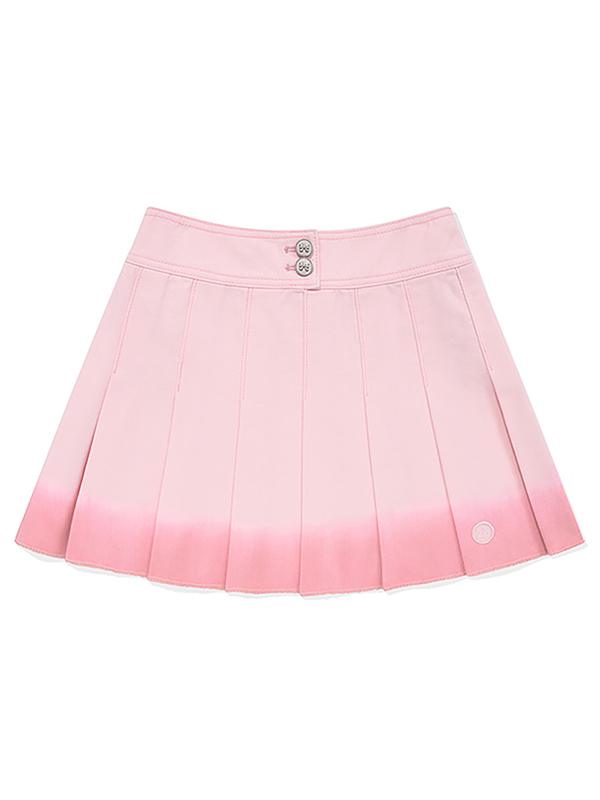 Kirsh Gradient Pleated Denim Skirt [Salmon]