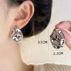 Hyperbole Long Water Droplet Flower Wing Round Wave Square Shell Golden Pendant Earrings for Women CCB Smooth Creative Jewelry