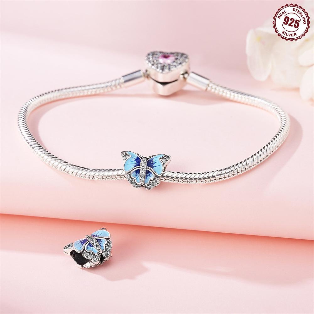Butterfly Pendant S9 Sterling Silver Design Sense Accessories High Sense Diy Bracelet Necklace Jewelry Making