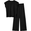 2024 Women's Knitted Casual Suit: Sleeveless Vest Sweater & Wide-Leg Pants Two-Piece