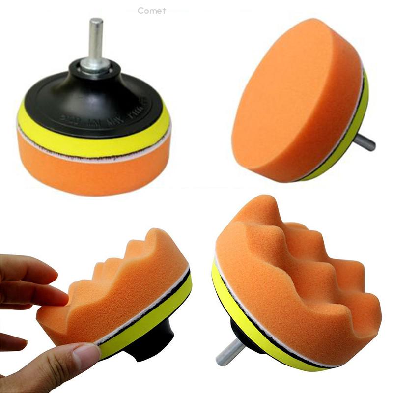 4Pcs//Set Car Polishing Sponge Foam Pads Waffle Pad Buffing Wax Polisher