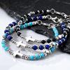 Trendy Men's Natural Stone Beaded Bracelet,Bohemian Cross Charms Chain Wristband,Jewelry Gift for Husband Dad Son