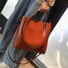 BURMINSA Vintage Genuine Leather Bucket Bags For Women Luxury Office Commute Top Handle Tote Elegant Shoulder Crossbody Handbags