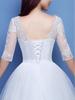 2025 Off-the-Shoulder Korean Plus Size Floor-Length Wedding Dress B55