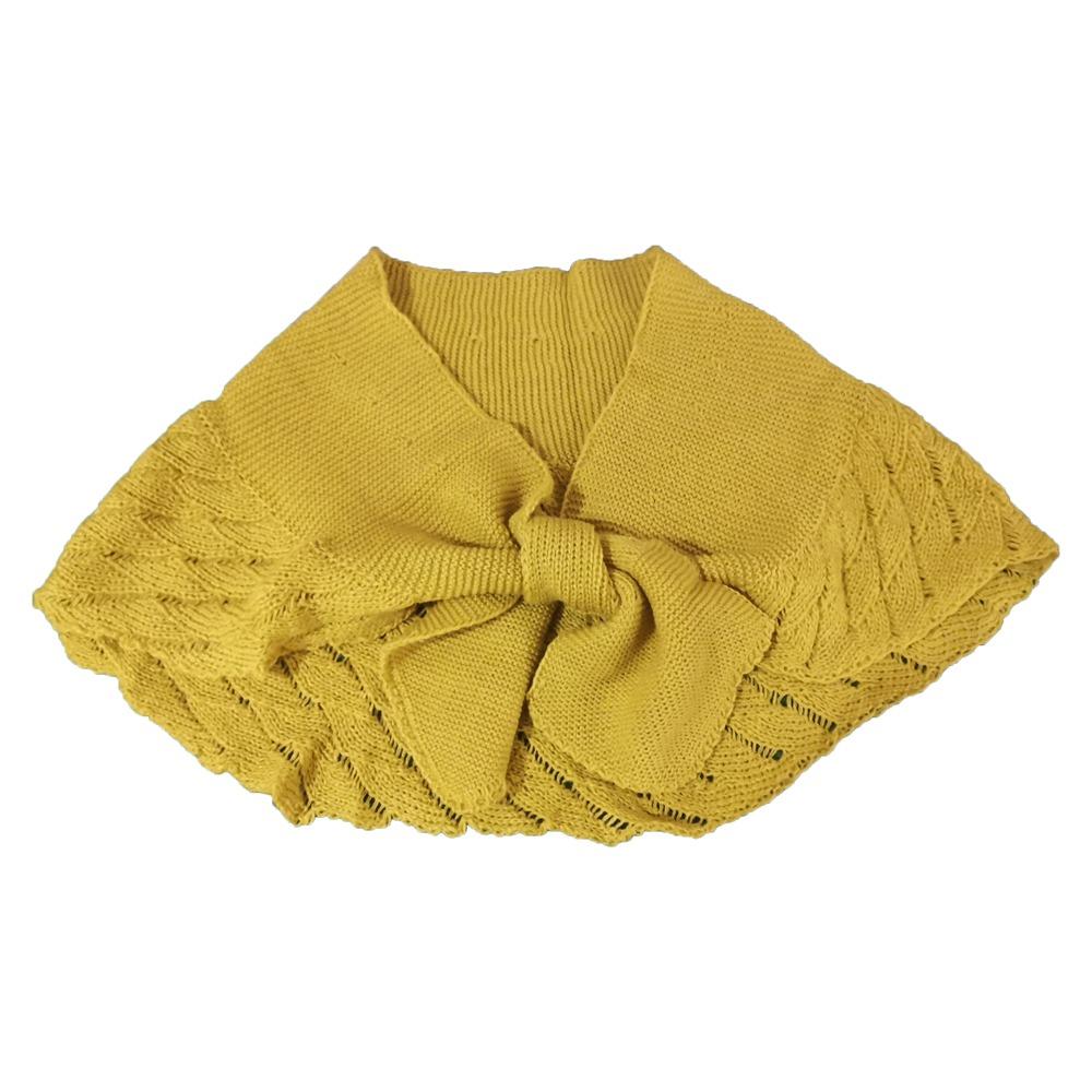 

Thicken Elegant Vintage Solid Color Women Knitted Scarf Korean Style Shawl Fake Collars Neck Wrap жовтий