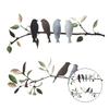 Elegant Metal Birds Wall Art - 2Pcs Vivid Branch Decor For Indoor & Outdoor Home Garden Decor Accessory