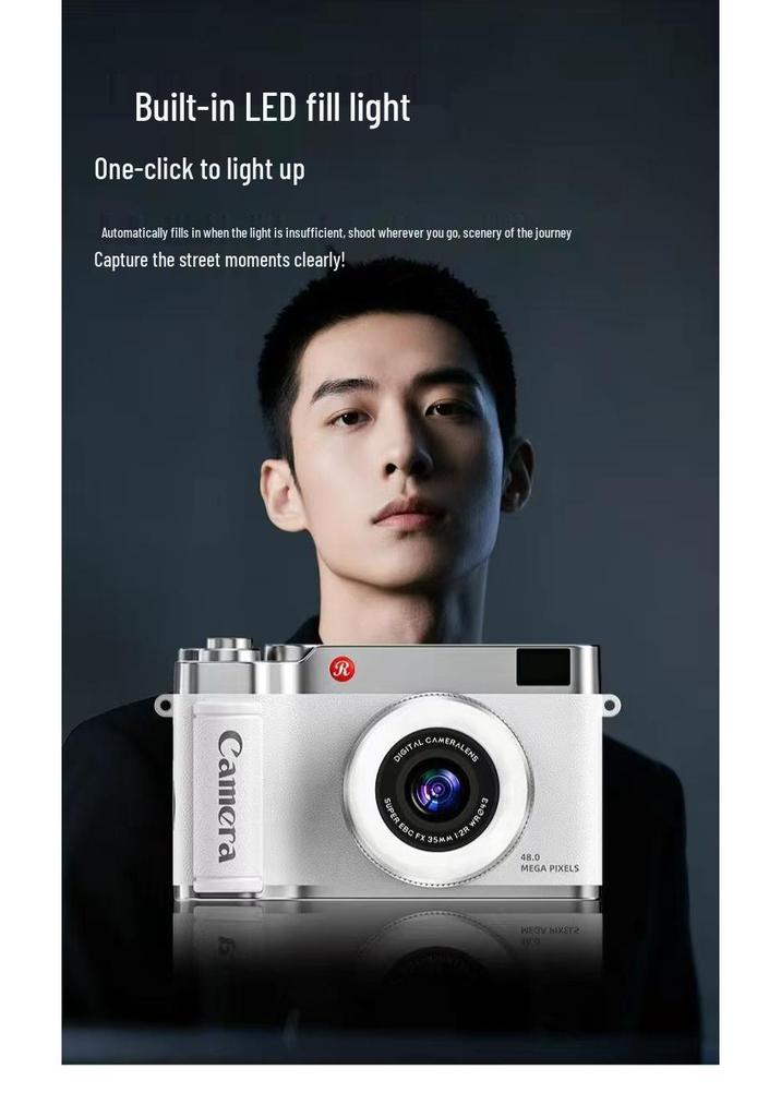 4K High-Resolution Flip Screen Mirrorless Digital Camera for Vlogging and Parties