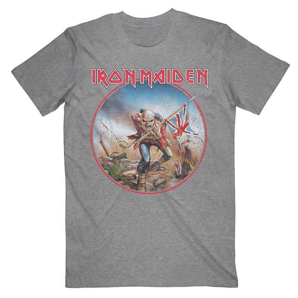 Iron Maiden  The Trooper Vintage Circle  Gray T shirt - NEW OFFICIAL L