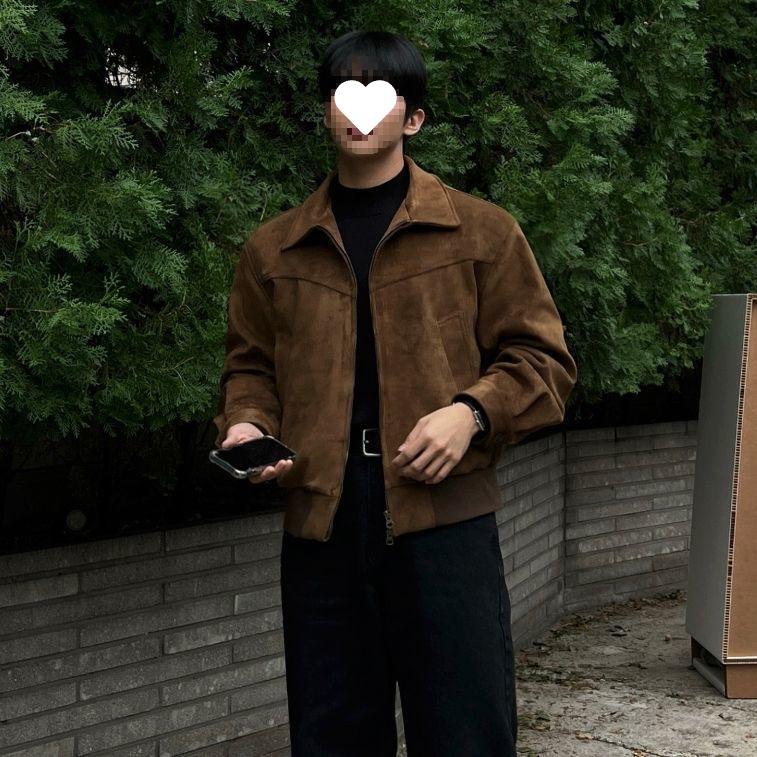 Men's Retro Lapel Jacket - Brown, Wrinkle-Resistant, Autumn/Winter Korean Commute Fashion