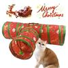 Festival Reindeer Cats Tunnel Indoor Foldable Playtube Small Pet Tunnel Hideaways Interaction Tunnel with Teaser for Cats