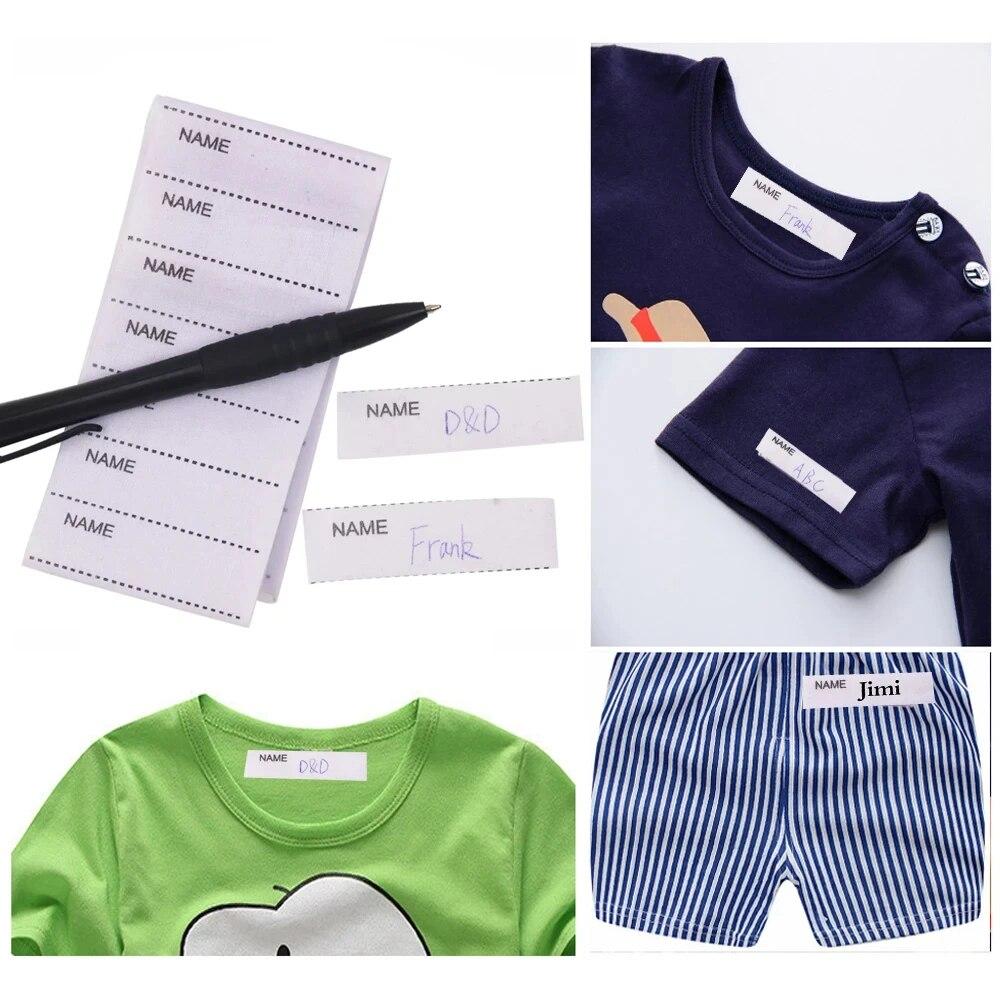 200pcs/pack White Washable Iron On Name Labels Set for Clothes Labels Garment Fabric Tags Marker Sewing Accessories 55*15mm