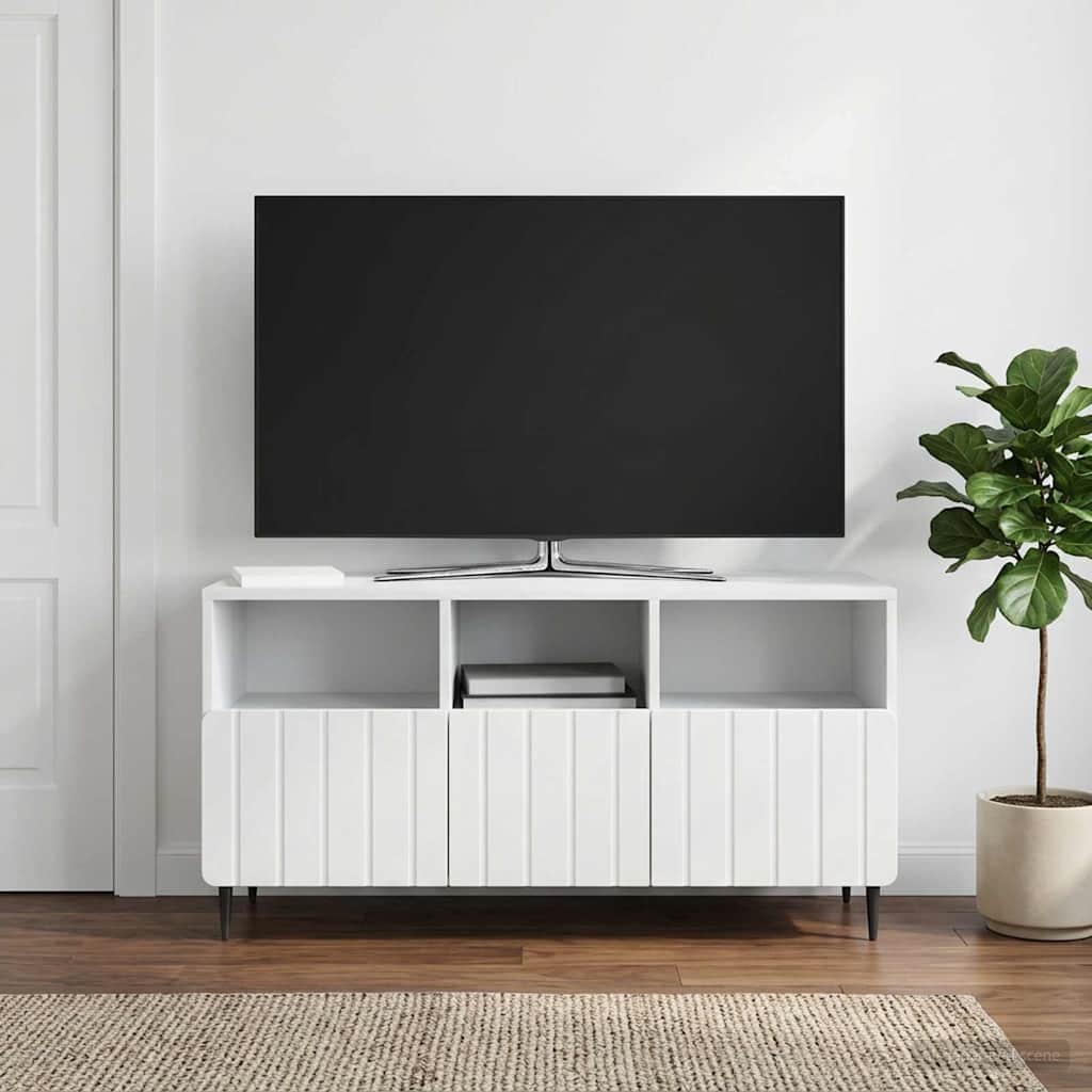 White TV Stand with Drawers 102 x 34.5 x 50 cm Engineered Wood