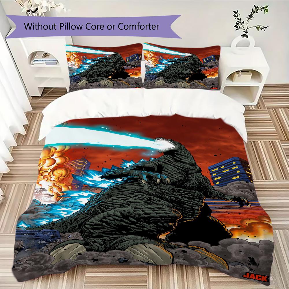 Giant Monster City Attack Bedding Without Core 1 Duvet Cover 2 Pillowcase Without Core Christmas Birthday Gift Bedding Set