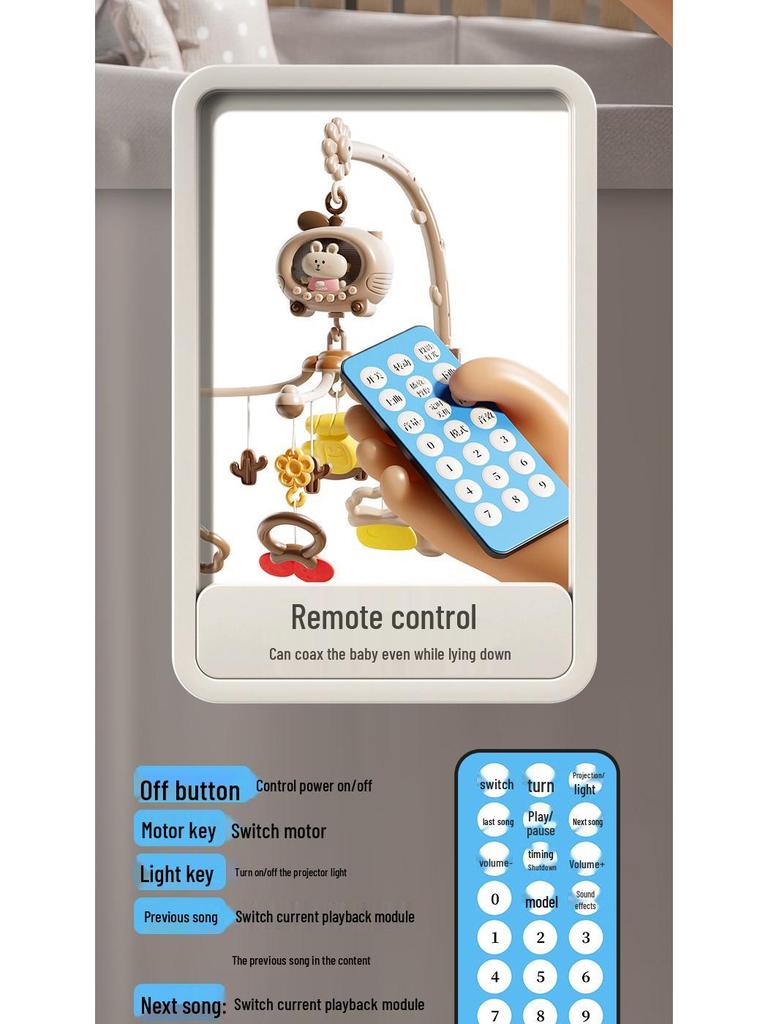 Musical Rotating Projection Crib Mobile for Newborns (0-3 Years)