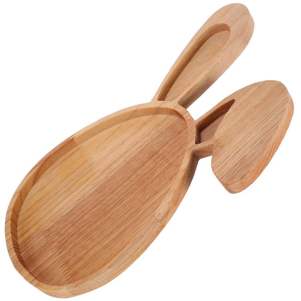 Rabbit Serving Tray Desktop Wood Plate Fruit Wooden Delicate Bunny Shaped Board Decor Baby Snack Containers Pizza Easter