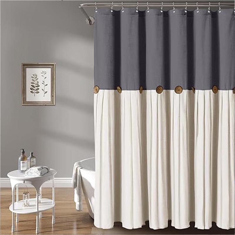 

Handon Button Spliced Shower Curtain