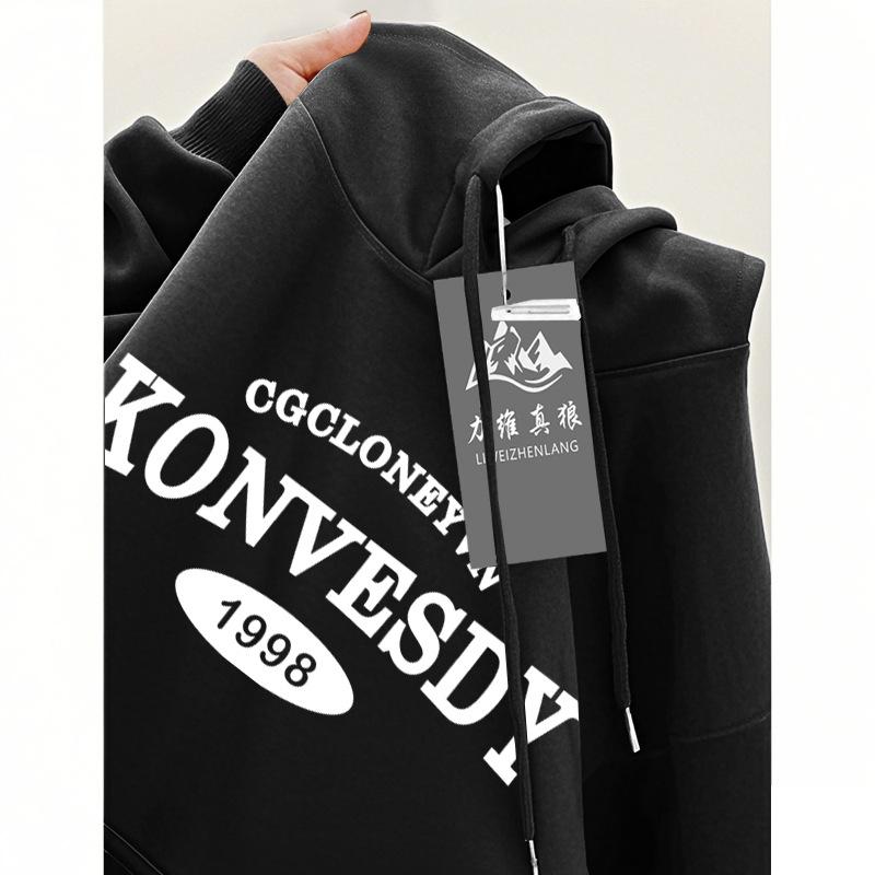 2025 новый осенне-зимний свитер мужской бархатный тяжелый свободный пальто оверсайз парная толстовка женская M