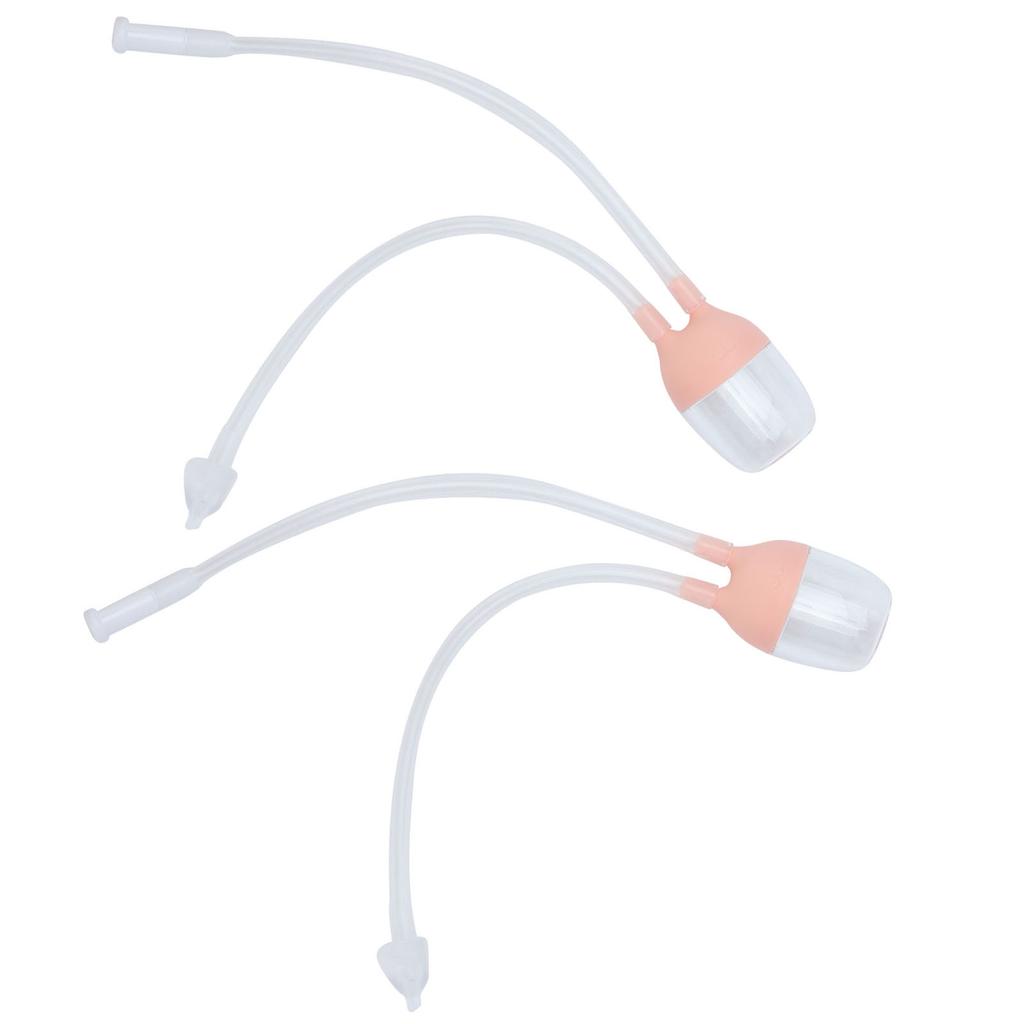 2pcs Infant Nasal Aspirator Soft Silicone Baby Snot Cleaning Nasal Sucker Nose Care ToolsPink