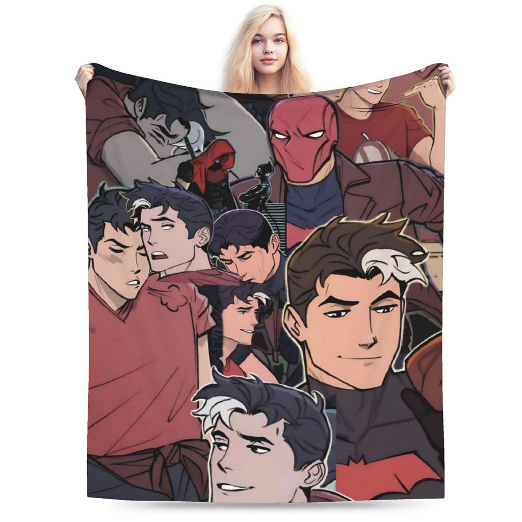 Jason Todd Coral Fleece Plush Throw Blanket Comics Superhero Blanket for Bed Office Lightweight Thin Plush Thin Quilt