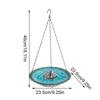 Bird Bath Fountain Hangable Hummingbird Water Bowl Bird Bath with Solar Fountain for Robin Sparrow Backyard Garden Landscaping