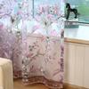 Purple Floral 1pc Sheer Curtain Panel - Light-Filtering, UV Protective Polyester with Rod Pocket Design for Living Room & Bedroom Privacy