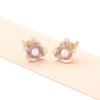 Creative Geometric Irregular Floral Design Earrings Fashionable Casual Style Inlaid with Pearl Accessories Women's Stud Earrings