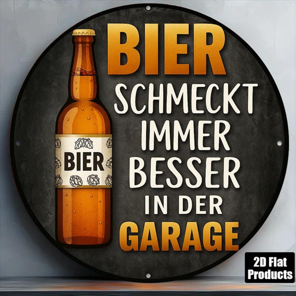 Vintage Beer Garage Sign Metal Wall Decor cm Flat D for Bar Man Cave Basement