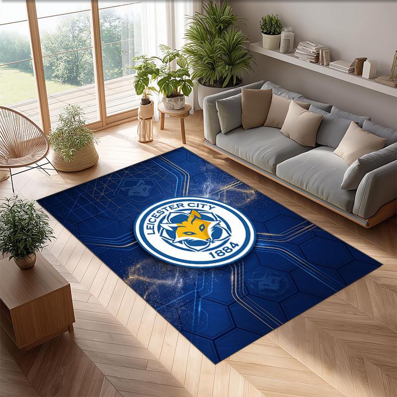 Tappeto in Velluto di Cristallo con Stampa del Leicester City Football, Comodo Assorbente d'Acqua Antiscivolo Tappeto per Pavimenti Interni
