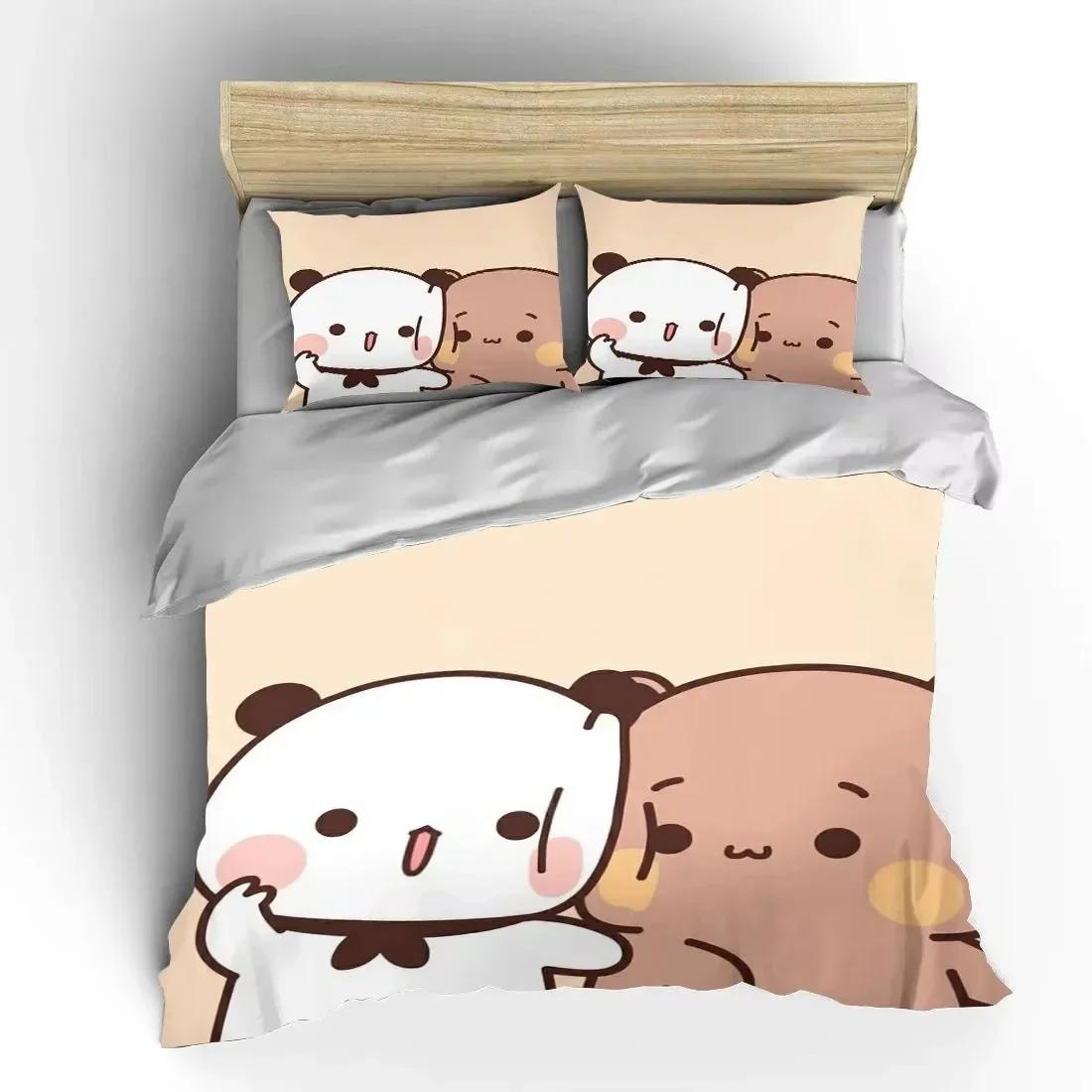 

3D Bubu Dudu Cartoon Cute Bear Kawaii Christmas Gift King Twin Double Child Bedding Set Microfiber Or Polyester Duvet Cover Set 70x133cm 2pcs