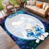 Blue Smurfs Print Rug, Washable Floor Carpet, For Entryway Dorm Laundry Room Office Study, Home Decor Birthday Christmas Gift