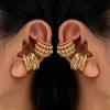 2Pcs/set Fashion Exaggerated Wide Clip Earrings for Women Simple Copper Metal Earring Daily Wear Vacation Jewelry Gifts