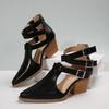 Sandali Estivi 2025 Donna Nuovi Quadrati Tacco Alto Punta Affilata Moda Fibbia Metallica Sexy Versatili 36-43 Sandali Grandi