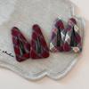 1PcVintage Plaid Triangle Hair Clips Classic Checkered Fabric Barrettes Girls Daily Casual Hair Styling Fashion Hair Accessories