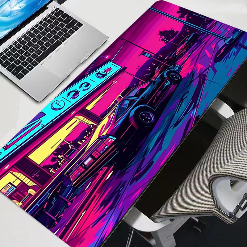 Colorful Anime Mouse Pad Big Size Laptop Desk Mat Gamer Carpet Non-Slip Retro Sports Car Keyboard Pad Gaming Extended Mousepad