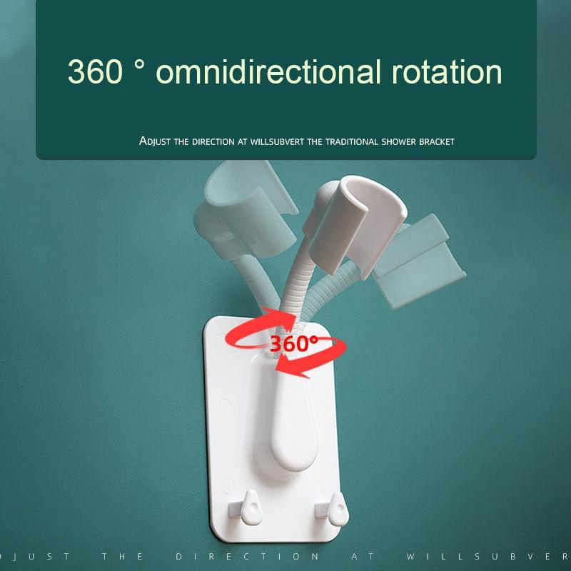 1 Stück Duschkopfhalter Verstellbar 360° Drehung Selbstklebend Duschkopfhalterung Wandmontage Ständer SPA Badezimmerzubehör
