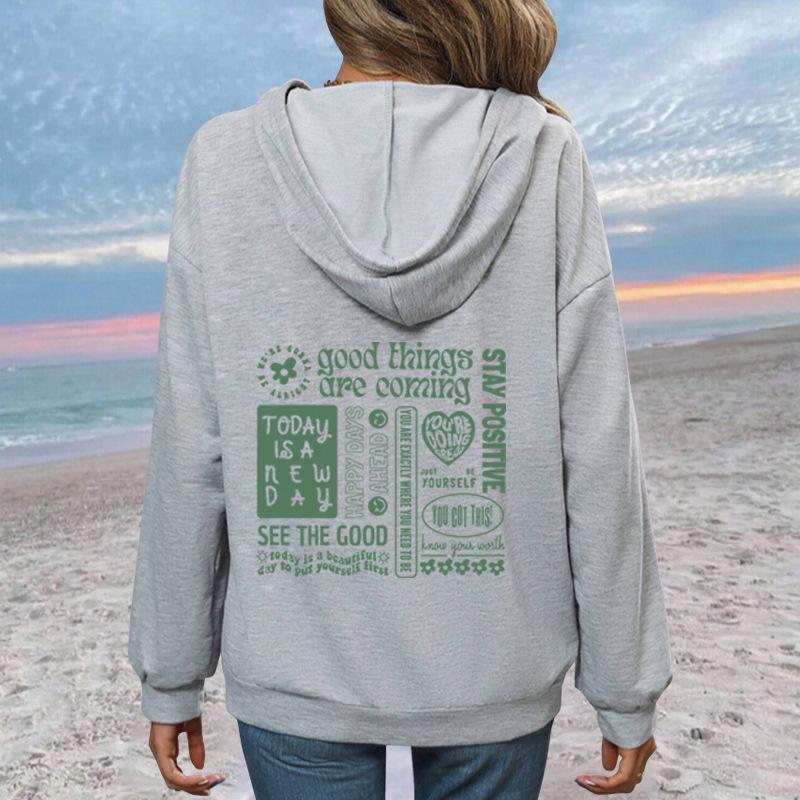 Women's Autumn/Winter European & American Print Velvet Hoodie