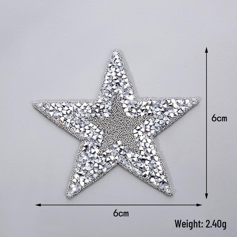 Zhaoshun Five-Pointed Star Hotfix Rhinestones Patterns - Adhesive Resin Rhinestones for Clothing Accessories and Fabric Patches