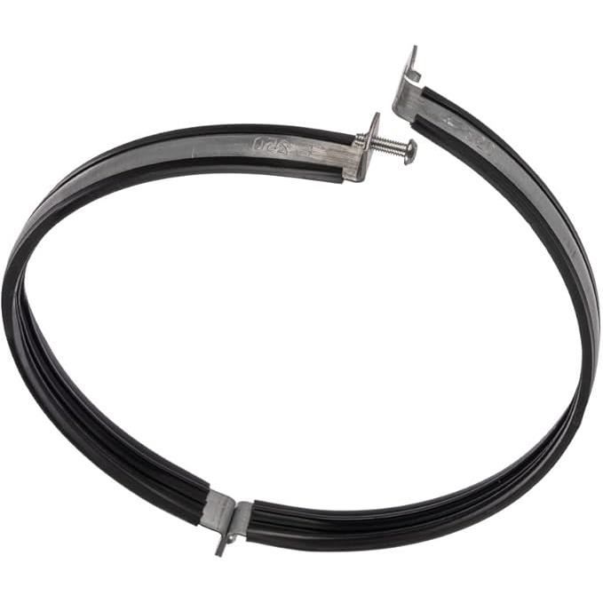 Collier De Serrage - M8/M10 - Ø 250mm - Acier Galvanisé - Joint En Caoutchouc - Noir